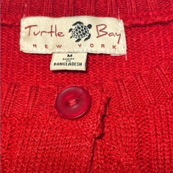 Turtle Bay New York Red Cable Knit Women's Sweater - Picture 3 of 6